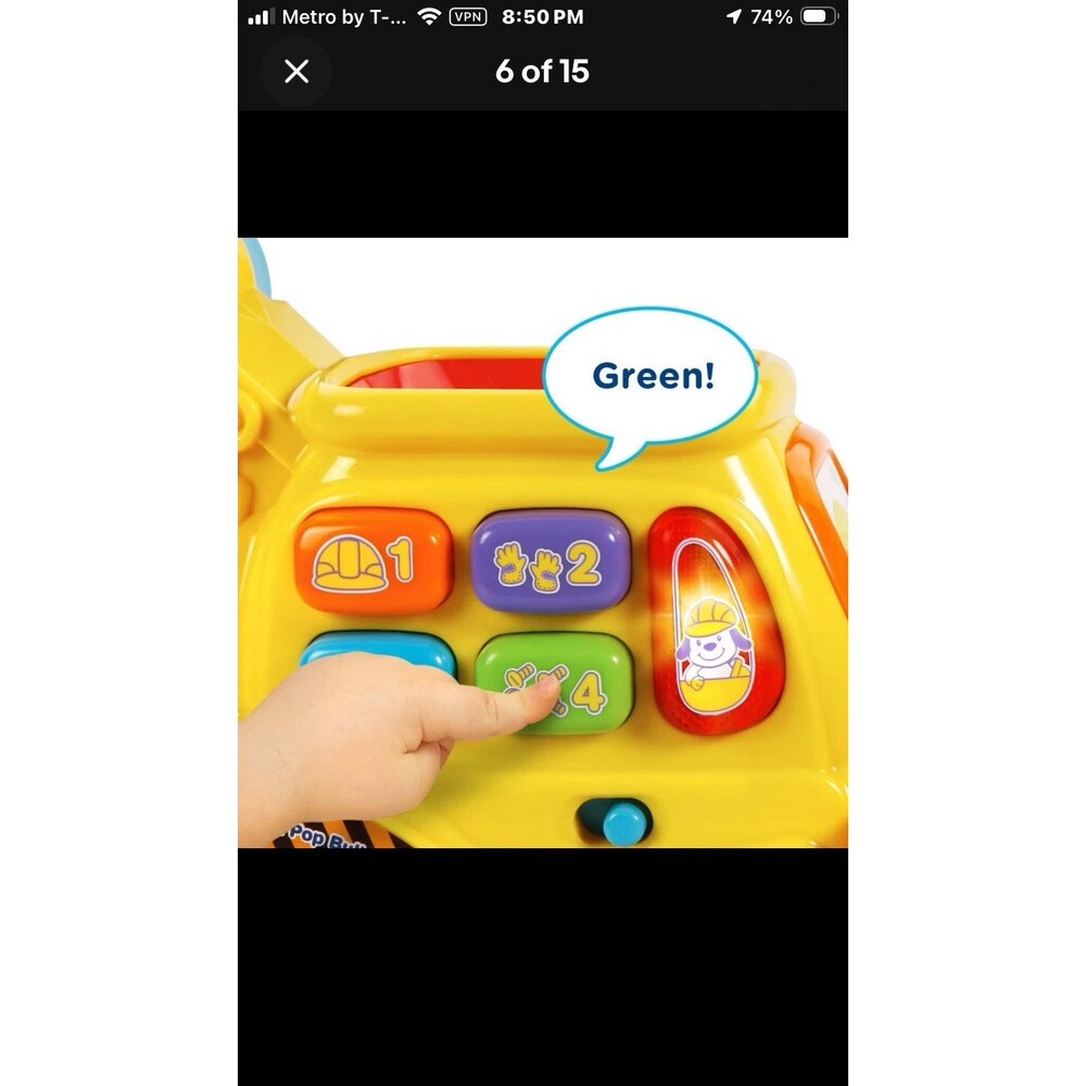VTech Pop-a-Balls Push and Pop Bulldozer - Picture 2 of 7